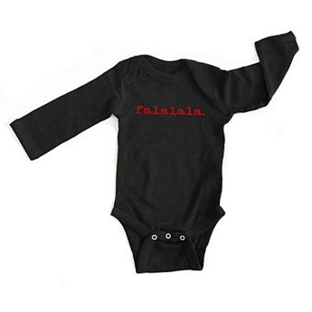 Fa La La Raised Print Baby Long Sleeve Bodysuit