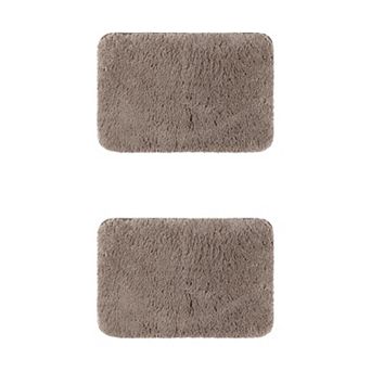 2 pc Luxury Furry Soft Solid Plush Bath Mat Bathroom Rug Carpet