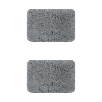 2 pc Luxury Furry Soft Solid Plush Bath Mat Bathroom Rug Carpet