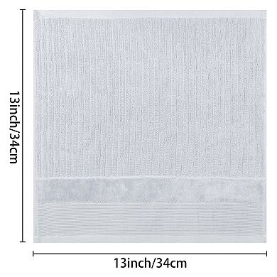 Striped Cotton Washcloths, Comfort 6 Pack Face Towels, Absorbent Towels