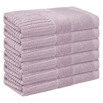 Striped Cotton Washcloths, Comfort 6 Pack Face Towels, Absorbent Towels