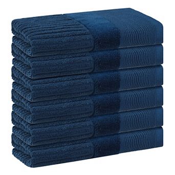 Striped Cotton Washcloths, Comfort 6 Pack Face Towels, Absorbent Towels