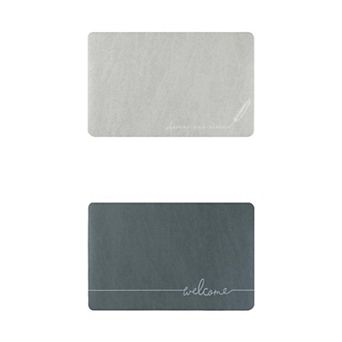 2 pc Absorbent Bath Mat Non-slip Floor Rug Rubber Backed Bathroom Kitchen