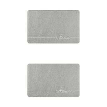 2 pc Absorbent Bath Mat Non-slip Floor Rug Rubber Backed Bathroom Kitchen