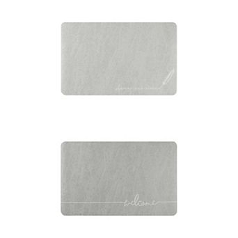 2 pc Absorbent Bath Mat Non-slip Floor Rug Rubber Backed Bathroom Kitchen