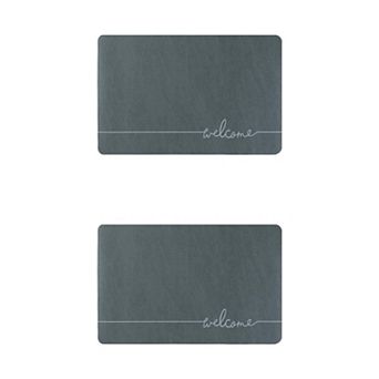 2 pc Absorbent Bath Mat Non-slip Floor Rug Rubber Backed Bathroom Kitchen