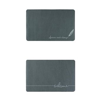 2 pc Absorbent Bath Mat Non-slip Floor Rug Rubber Backed Bathroom Kitchen