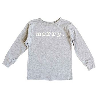 Merry Raised Print Toddler Long Sleeve Graphic Tee