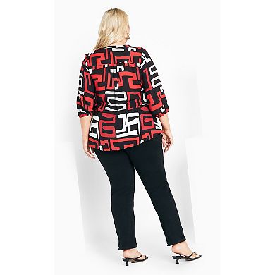 Avenue Women's Plus Size Meila Zip Top