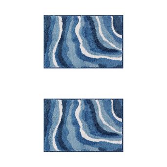 2 pc Non-slip Bathroom Rug Bath Floor Mat Thickening Bath Rug Absorption Quick Dry