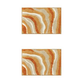 2 pc Non-slip Bathroom Rug Bath Floor Mat Thickening Bath Rug Absorption Quick Dry