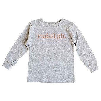 Rudolph Raised Print Youth Long Sleeve Graphic Tee