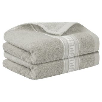 2 pc Plaid Pattern Hand Towels, Comfort and Quick Drying Towel for Bathroom, Travel 14" x 30"