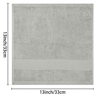 Cotton Wash Cloths for Face, Highly Absorbent Towels for Bathroom, Hotel, Spa 13" x 13" 6 Pack
