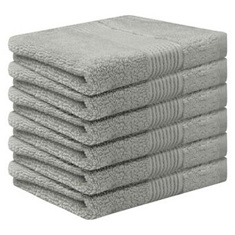 Cotton Wash Cloths for Face, Highly Absorbent Towels for Bathroom, Hotel, Spa 13" x 13" 6 Pack