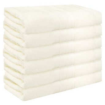 Striped Cotton Bath Washcloths, Face And Body Wash Cloth Towels 14" X 14" 6 Pack