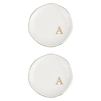 2 Pack Ceramic Jewelry Tray, Decorative Trinket Ring Dish For Organizing Earrings Necklaces