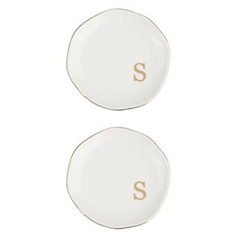 2 Pack Ceramic Jewelry Tray, Decorative Trinket Ring Dish For Organizing Earrings Necklaces
