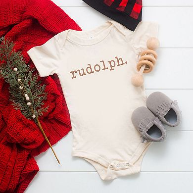 Rudolph Raised Print Baby Bodysuit