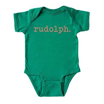 Rudolph Raised Print Baby Bodysuit