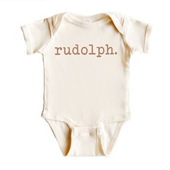 Rudolph Raised Print Baby Bodysuit
