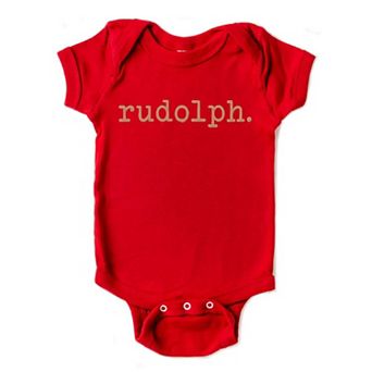 Rudolph Raised Print Baby Bodysuit