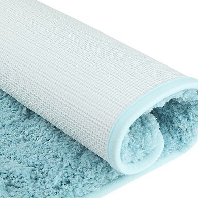 2 Pcs Luxury Furry Soft Solid Plush Bath Mat Bathroom Rug Carpet 16" X 24", 20" X 32"