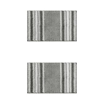 2 pc Striped Bathroom Rugs, Extra Soft And Absorbent Fluffy Chenille Bath Mat Rug, 20" X 32"