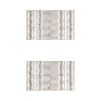 2 pc Striped Bathroom Rugs, Extra Soft And Absorbent Fluffy Chenille Bath Mat Rug, 20" X 32"