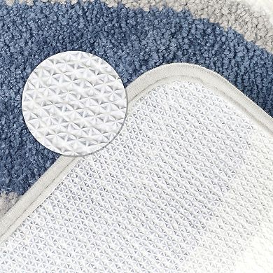 2 Pcs Wavy Stripes Bathroom Rug Mat, Absorbent Bath Rug, Non-slip Bath Mats For Bathroom, 16" X 24"