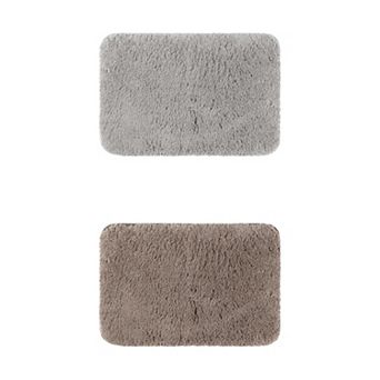 2 pc Luxury Furry Soft Solid Plush Bath Mat Bathroom Rug Carpet 16" X 24"