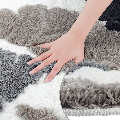 2 Pcs Bohemian Bath Rug Non Slip Bathroom Mat Washable For Bedroom Bath Tub Hallway