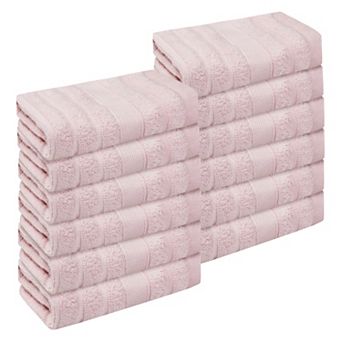 Striped 12 Pack Washcloths, Pure Cotton Face Towels, Comfort Towels For Bathroom, Hotel, Spa