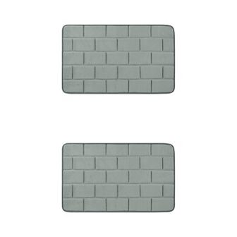2 pc Memory Foam Bath Mat Thick Quick Dry Absorbent Non-slip Bathroom Rug 16" X 24", 20" X 32"