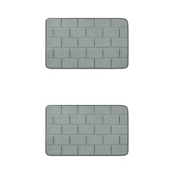 2 pc Memory Foam Bath Mat Thick Quick Dry Absorbent Non-slip Bathroom Rug 16" X 24", 20" X 32"