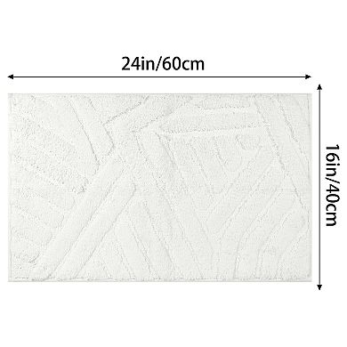 2 Pcs Soft Bathroom Rugs Bath Mat For Shower Kitchen Entryway Modern Decor 16" X 24", 20" X 32"