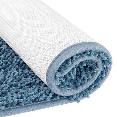 2 Pcs Non Slip Bath Mats Soft Fluffy Plush Shag Washable Bath Rugs For Bathroom Bedroom
