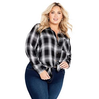 Avenue Women's Plus Size Kylee Plaid Shirt