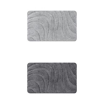 2 pc Non Slip Absorbent Bath Mat Washable Bathroom Rug For Room Floor 16" X 24"