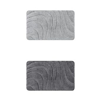 2 pc Non Slip Absorbent Bath Mat Washable Bathroom Rug For Room Floor 16" X 24"