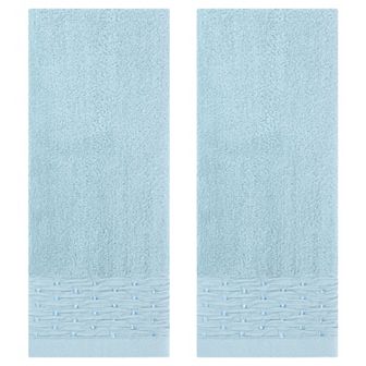 Embroidery Pattern Hand Towels Set, Cotton Comfortable Hand Towels for Bathroom, 2 Pack 14" x 30"