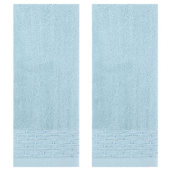 Embroidery Pattern Hand Towels Set, Cotton Comfortable Hand Towels for Bathroom, 2 Pack 14" x 30"