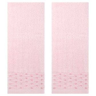 Embroidery Pattern Hand Towels Set, Cotton Comfortable Hand Towels for Bathroom, 2 Pack 14" x 30"
