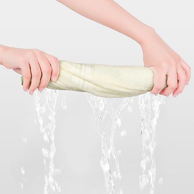 Striped 6 Pack Cotton Washcloths, Absorbent And Low Linting Face Towels