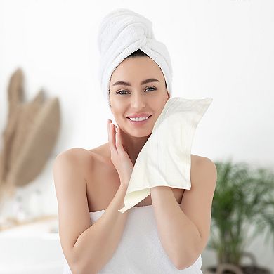 Striped 6 Pack Cotton Washcloths, Absorbent And Low Linting Face Towels