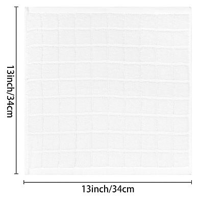 Cotton Face Cloths, Plaid Pattern Washcloths Set, Highly Absorbent Towels 13" X 13" 4 Pack