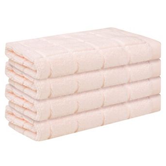 Cotton Face Cloths, Plaid Pattern Washcloths Set, Highly Absorbent Towels 13" X 13" 4 Pack