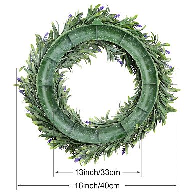 Wreath For Front Door Decor Plastic Leaves Artificial Wreaths For Spring, Summer, Fall And Winter