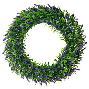 Wreath For Front Door Decor Plastic Leaves Artificial Wreaths For Spring, Summer, Fall And Winter