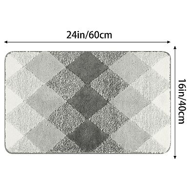 2 Pcs Home Decor Bath Mat Absorbent Non-slip Comfortable Carpet For Tub Shower 16" X 24"